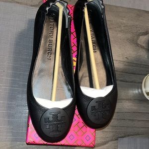 Tory Burch Minnie Travel Ballet with Powder Coated Logo Napa Leather